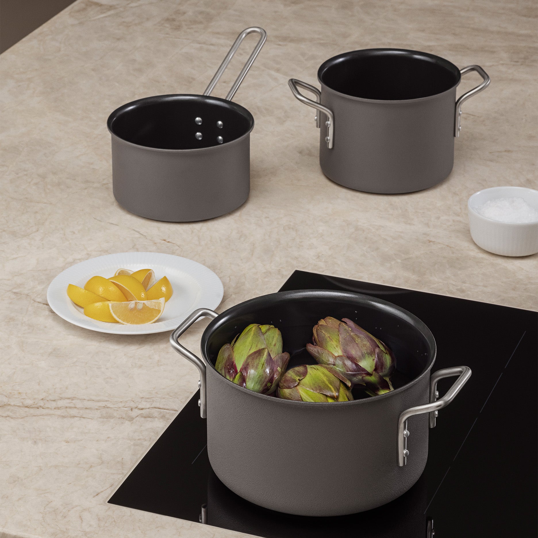 Grey Line grydesæt 3 dele keramisk Slip-let®